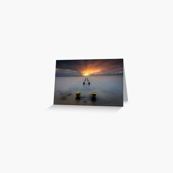 Stormy Seaview Sunbeams Sunrise Greeting Card