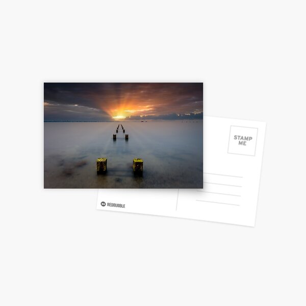 Stormy Seaview Sunbeams Sunrise Postcard