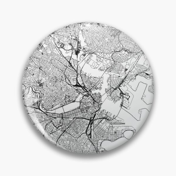 Item preview, Boston White Map designed and sold by multiplicitymap.