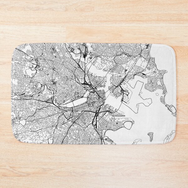 Item preview, Boston White Map designed and sold by multiplicitymap.