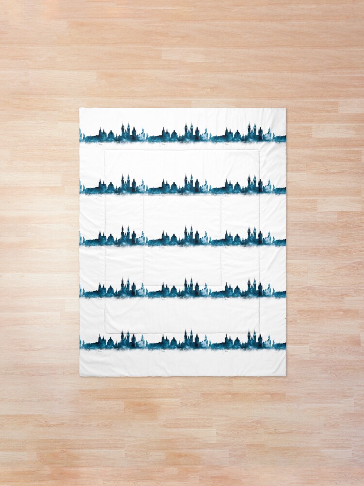 "Prague Skyline" Comforter by MonnPrint Redbubble