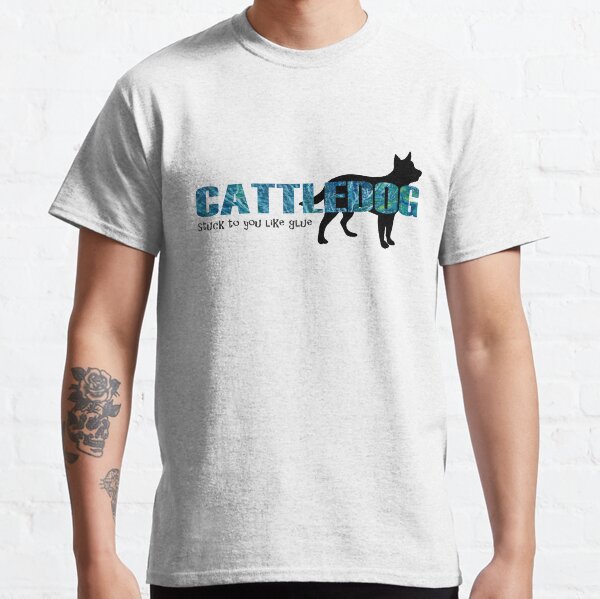 Aperçu de l'œuvre Collé à vous comme de la colle - Australian Cattle Dog Graphic Blue Red Heeler créée et vendue par perryartdesign.