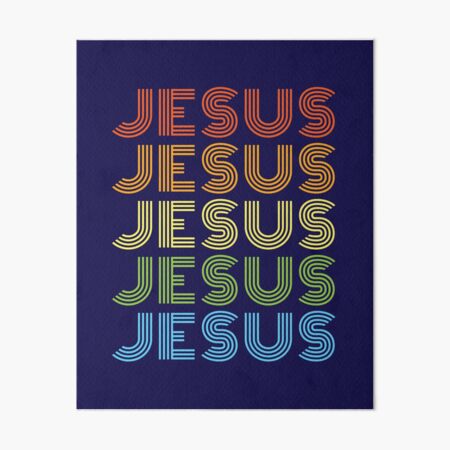Jesus Retro Repeating Christian Christ Faith Religion Art Board Print