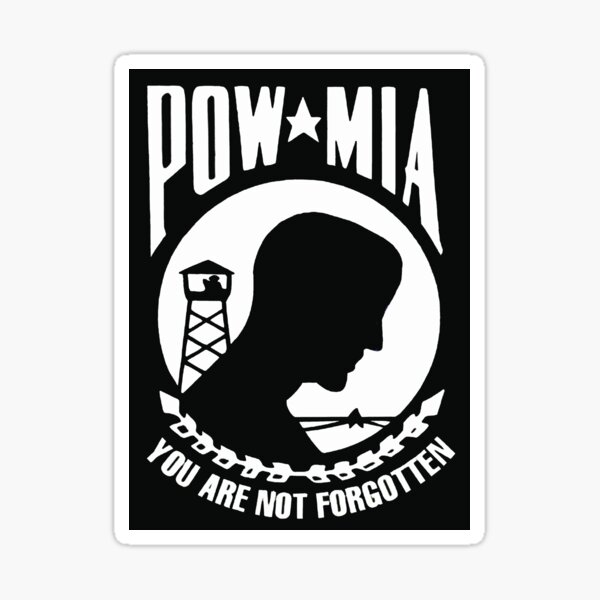 SET OF 3 POW/MIA FORGOTTEN BY THE GOVERNMENT HELMET STICKERS