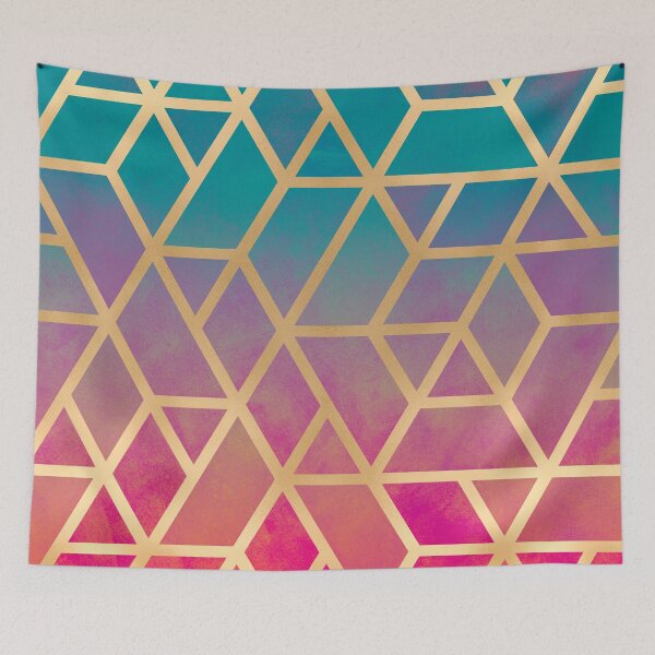 Item preview, Blue, Pink and Gold Geo designed and sold by Blue-Banana.