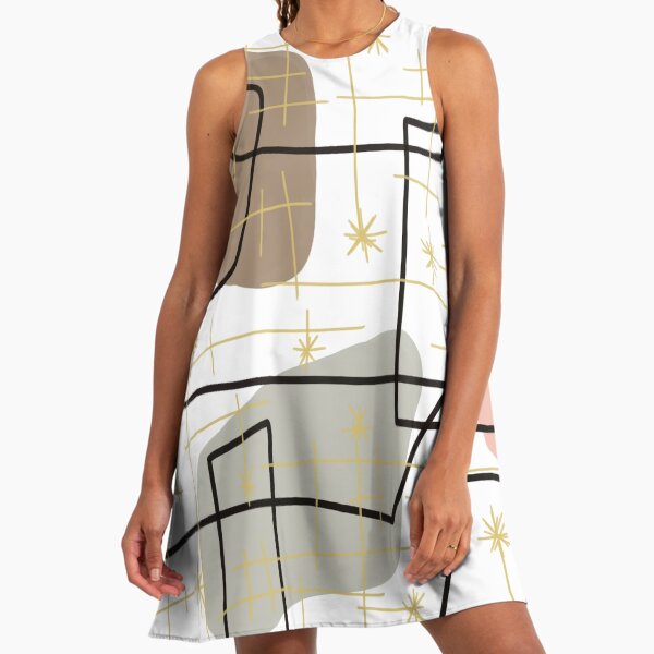Mid Mod Mix Up Mid-Century Modern A-Line Dress