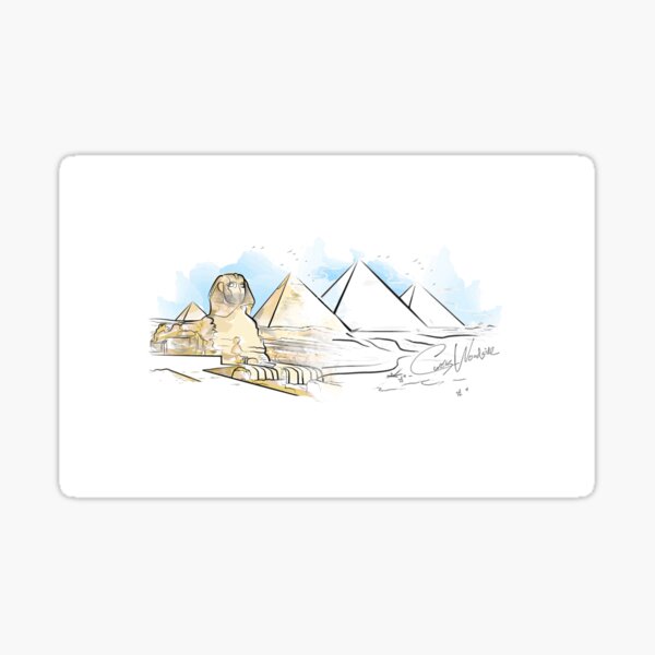 Artikel-Vorschau von Pyramiden und Sphinx von Gizeh, Aquarell, designt und verkauft von Curtis Ryan Woodside Productions.