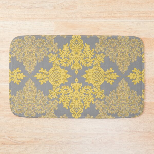 Item preview, Golden Folk - doodle pattern in yellow & grey designed and sold by micklyn.