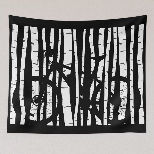 Item preview, Mountain Bike in a Birch Tree Forest designed and sold by Rahdoo.