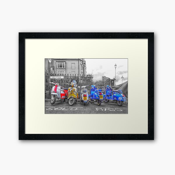 Scooters at Brighton Framed Art Print