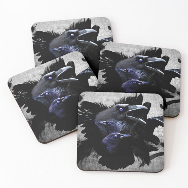Item preview, Black Crow Bird Feathers Wings Blue Eye Gothic Art Gothic Decor A670 designed and sold by byNicol.