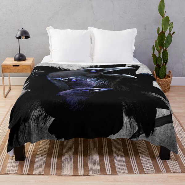 Item preview, Black Crow Bird Feathers Wings Blue Eye Gothic Art Gothic Decor A670 designed and sold by byNicol.