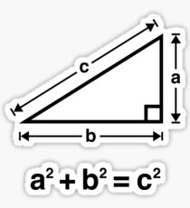 Pythagorean Theorem (Mathematics / Black) Sticker