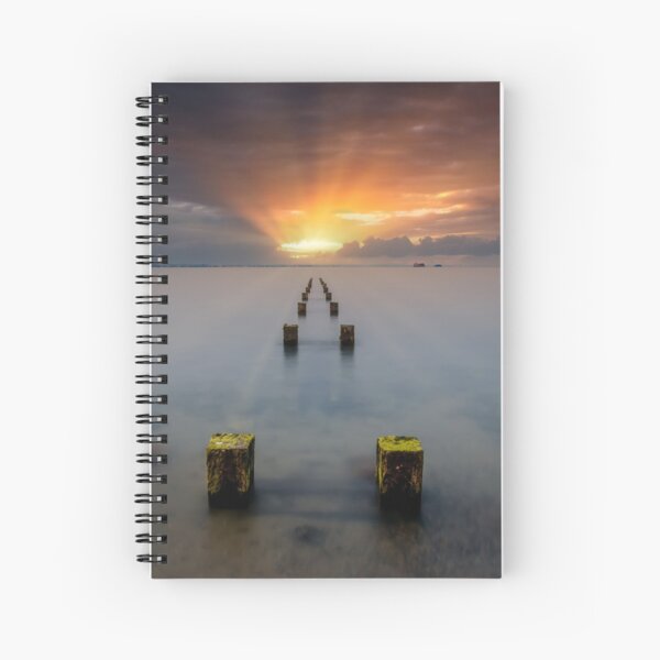 Stormy Seaview Sunbeams Sunrise Spiral Notebook