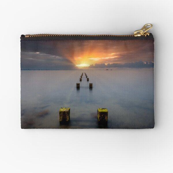 Stormy Seaview Sunbeams Sunrise Zipper Pouch