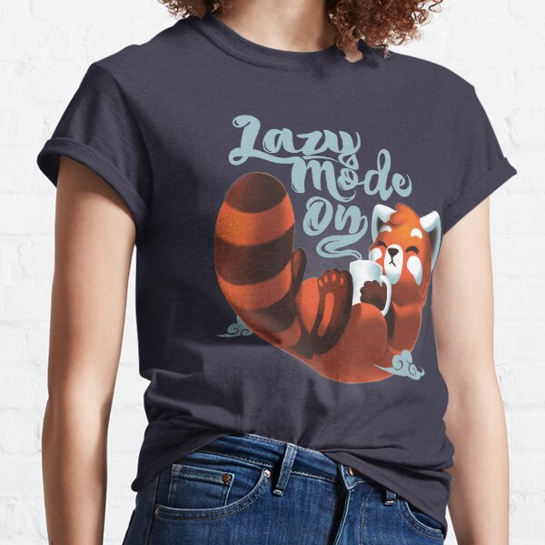 Lazy mode ON - Cute Red Panda - Fluffy Coffe Animal Classic T-Shirt