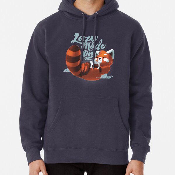 Lazy mode ON - Cute Red Panda - Fluffy Coffe Animal Pullover Hoodie