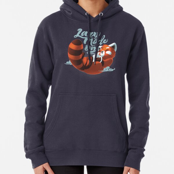Lazy mode ON - Cute Red Panda - Fluffy Coffe Animal Pullover Hoodie