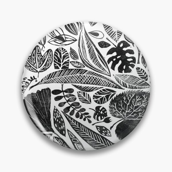 Item preview, Mixed leaves, Lino cut printed nature inspired hand printed pattern designed and sold by emporiumjulium.