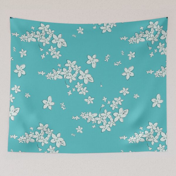 Item preview, David Rose Designs - Show of Flowers (Turquoise - Larger Scale) designed and sold by Sartabanfi.