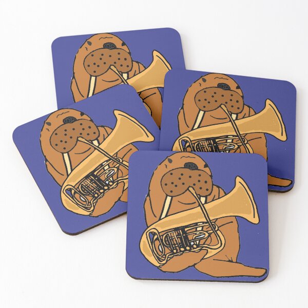 Item preview, Funny Walrus Playing Tuba Cartoon designed and sold by Nature's Fancy.