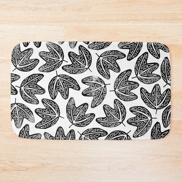 Item preview, Geometric triangular leaves, linocut printed pattern designed and sold by emporiumjulium.