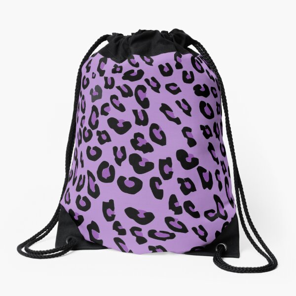 Purple Cheetah Pattern Drawstring Bag
