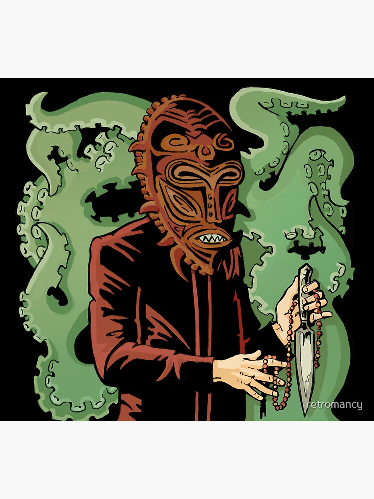 "Mask of Nyarlathotep" Sticker for Sale by retromancy Redbubble