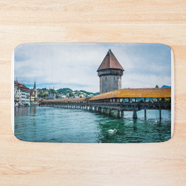 Item preview, Chapel Bridge (Kapellbrucke) | Lucerne Switzerland Medieval Architecture City Photography designed and sold by Jessica Liang Photography.