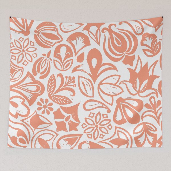 Item preview, Orange garden flowers designed and sold by emporiumjulium.