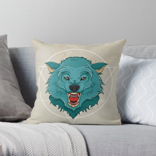 Killer Wolf Throw Pillow