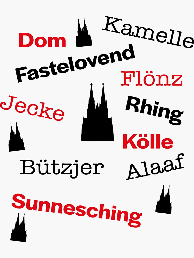 "Cologne words" Sticker for Sale by almutpohl Redbubble