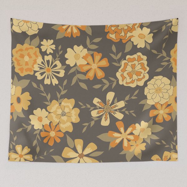 Item preview, Mustard Viney Floral designed and sold by StudioPosies.
