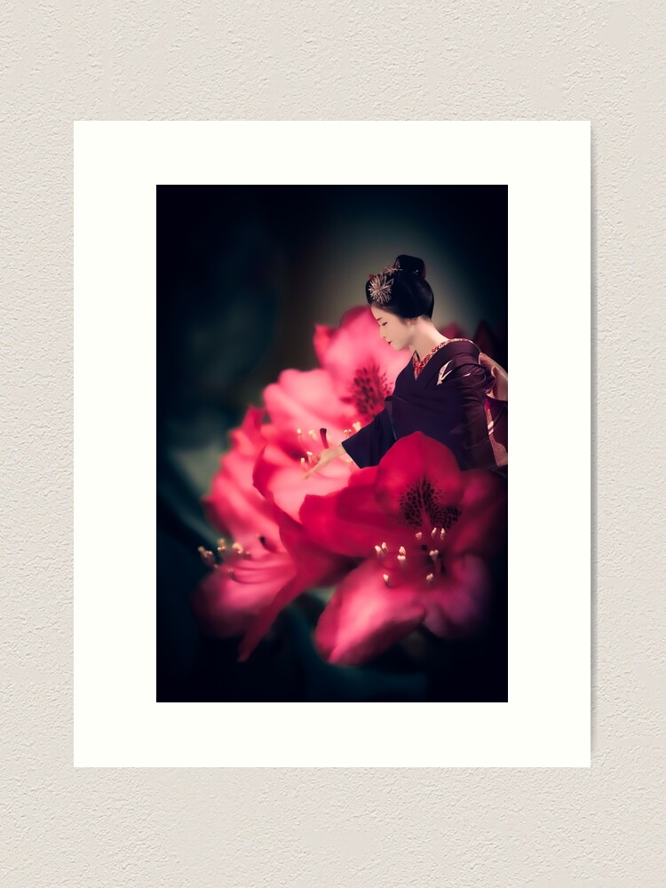 Impression artistique 'Portrait de voyage imaginaire- Maiko Rhododendron' : autre vue