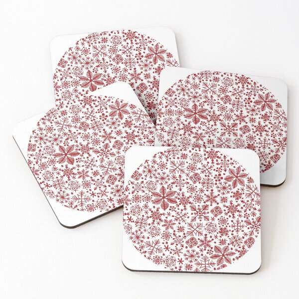 Item preview, SNOWFLAKES for CHRISTMAS, a bubble of red snowflakes designed and sold by emporiumjulium.