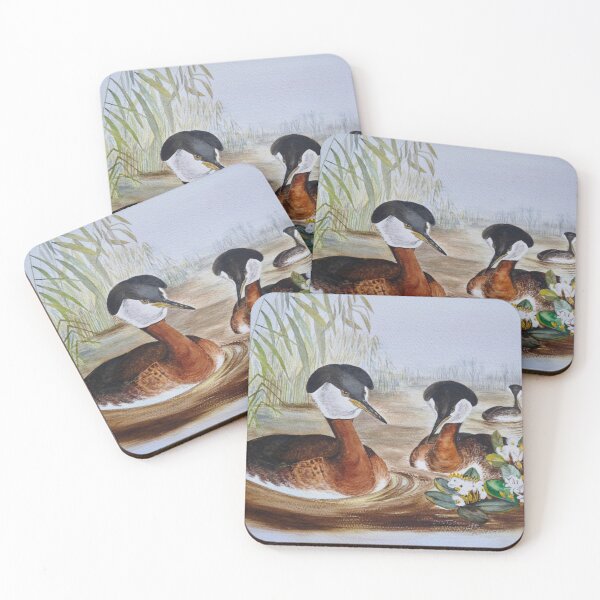 Item preview, Crested Grebes - watercolour designed and sold by Marilyn Grimble.