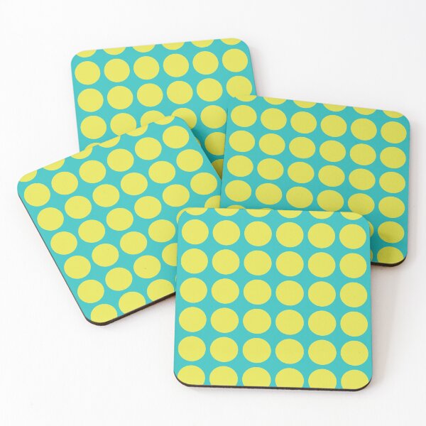 Item preview, Yellow Dots Circles On Aquamarine Blue Background designed and sold by RichieH.
