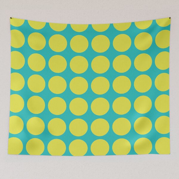 Item preview, Yellow Dots Circles On Aquamarine Blue Background designed and sold by RichieH.