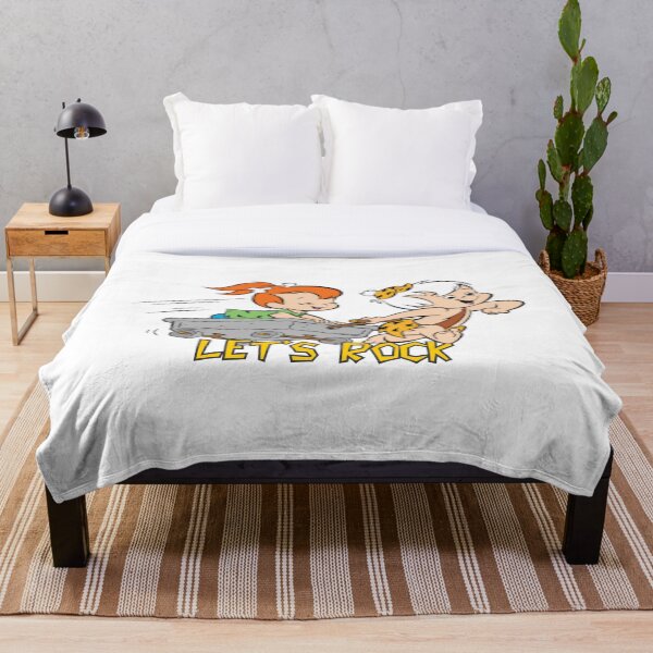 Flintstones Pebbles and Bambam Let's Rock Throw Blanket