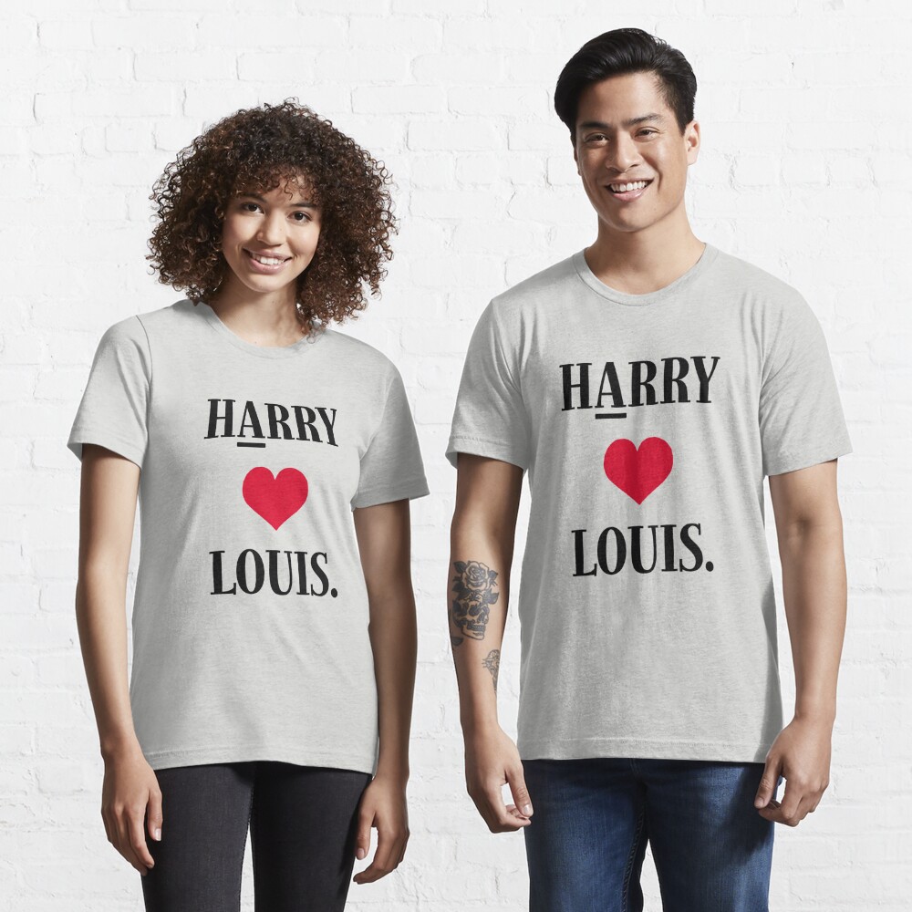 harry wearing harry loves louis shirt