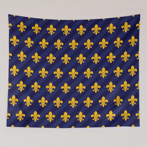 Item preview, Fleur de Lys gold blue larger designed and sold by lathspell.