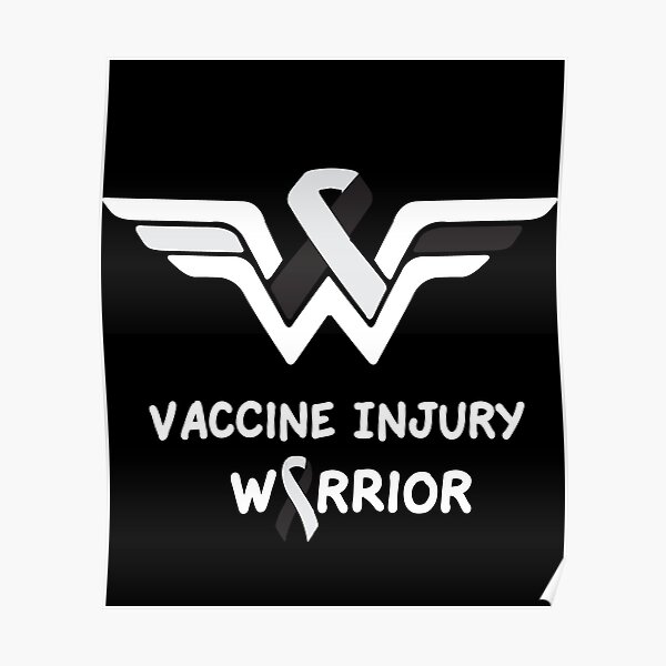 Vaccine Injury Awareness Warrior Support Survivor Black & White Ribbon Gifts Poster