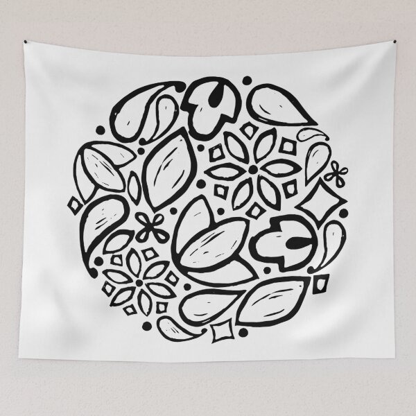 Item preview, Folksy linocut flowers and ornaments designed and sold by emporiumjulium.
