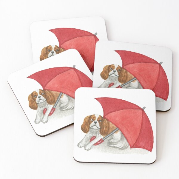 Item preview, Cavalier King Charles Spaniel - Red Umbrella Blenheim designed and sold by jollyinu.