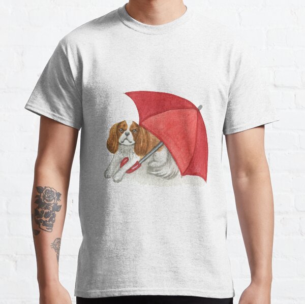 Cavalier King Charles Spaniel - Red Umbrella Blenheim Classic T-Shirt