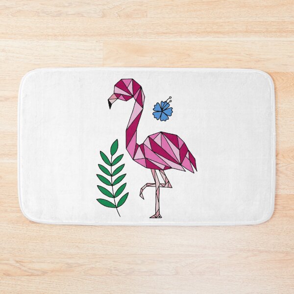 Item preview, Geometric Flamingo and Hibiscus Flower || Shapes || Abstract Animals designed and sold by Hilary Leslie.