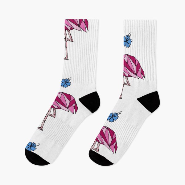 Item preview, Geometric Flamingo and Hibiscus Flower || Shapes || Abstract Animals designed and sold by Hilary Leslie.