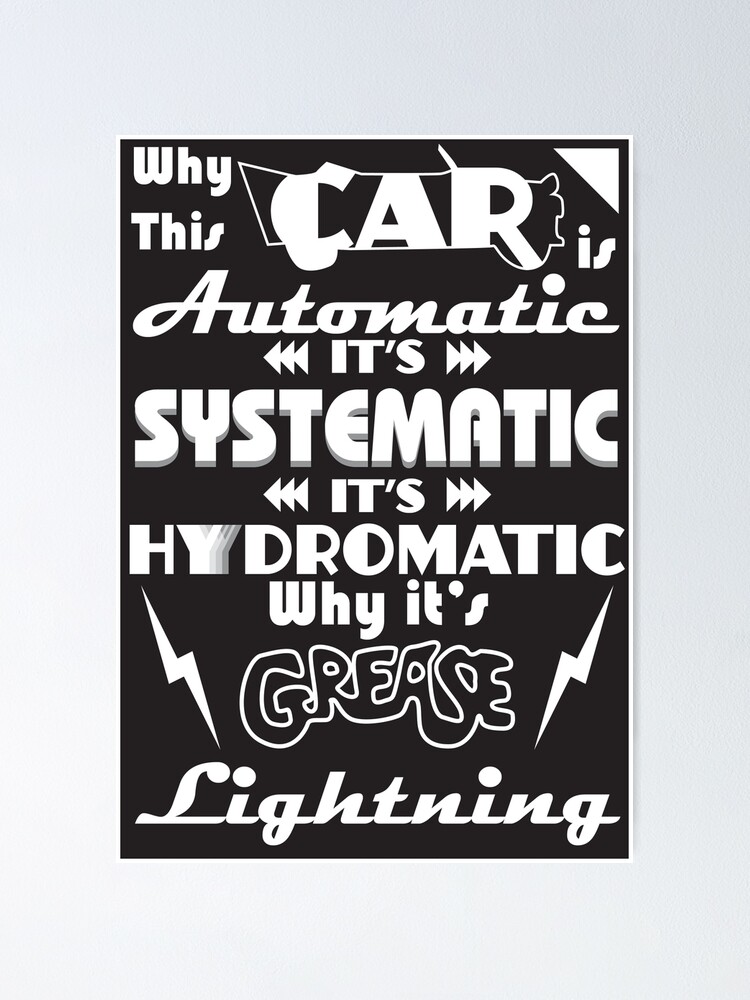 Grease Lightning Typographical Poster For Sale By Zyzil Redbubble   Fposter,small,wall Texture,product,750x1000 