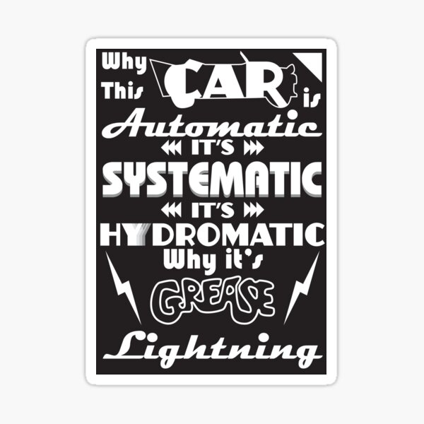Vista previa del artículo con la obra «Grease Lightning tipográfico», diseñado y vendido por zyzil.