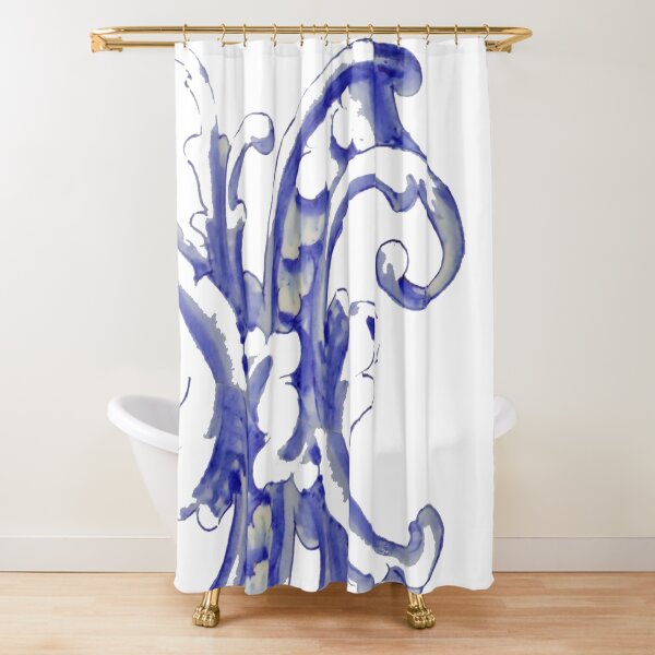 Baroque scrollwork - Azulejo 1.1 RazMeyrelles 2018 Shower Curtain